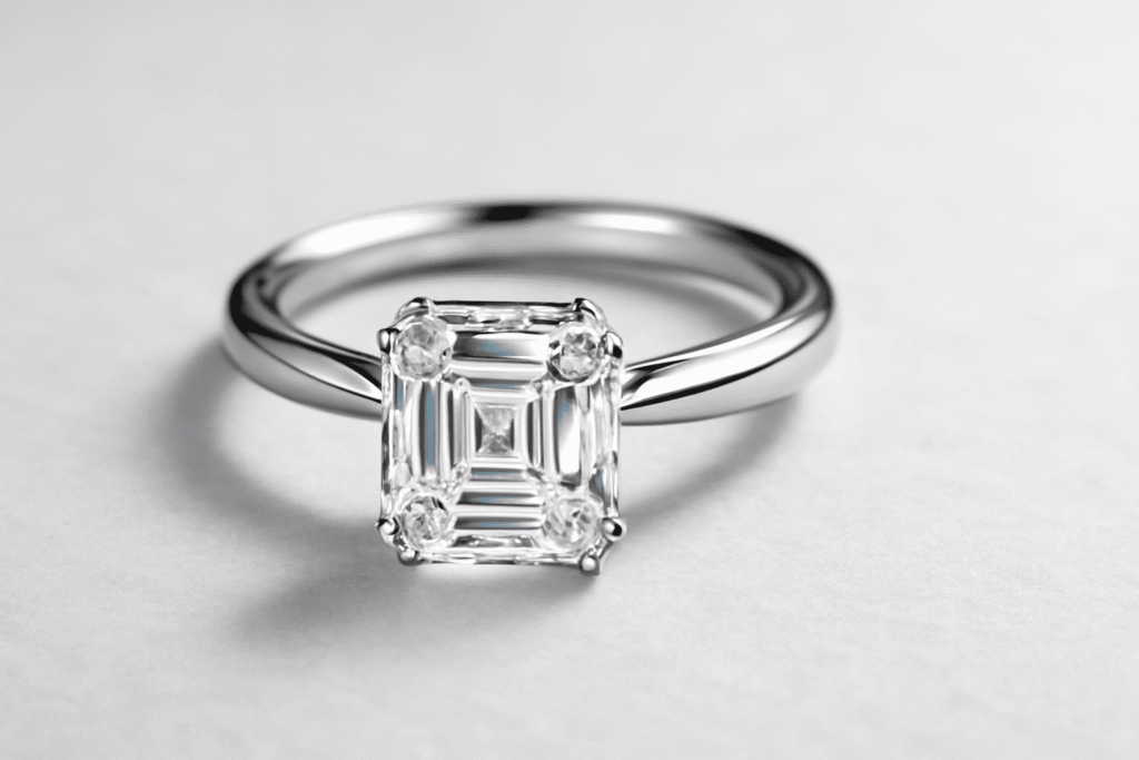 Asscher Cut Diamond Ring