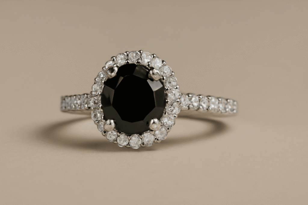 Black Diamond Engagement Ring