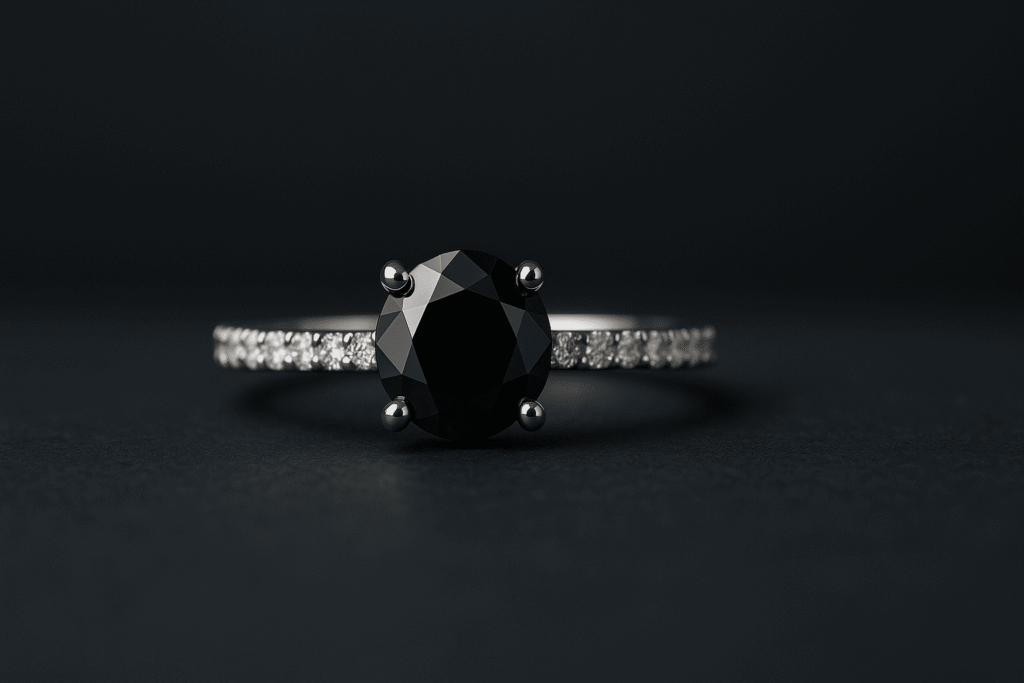 Black Diamond Engagement Ring