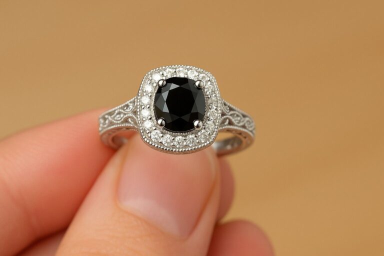 Black Diamond Engagement Ring