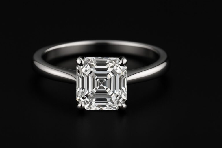 Asscher Cut Diamond Ring