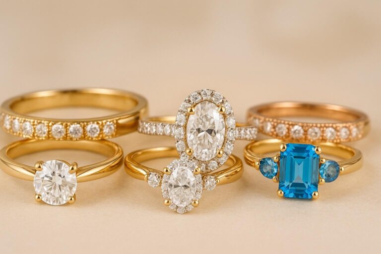 Gold and Diamond Rings